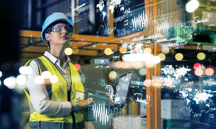 Dec update person in blue hardhat, reflective jacket and glasses