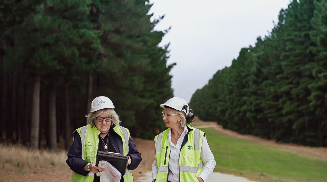 Image of two prople walking