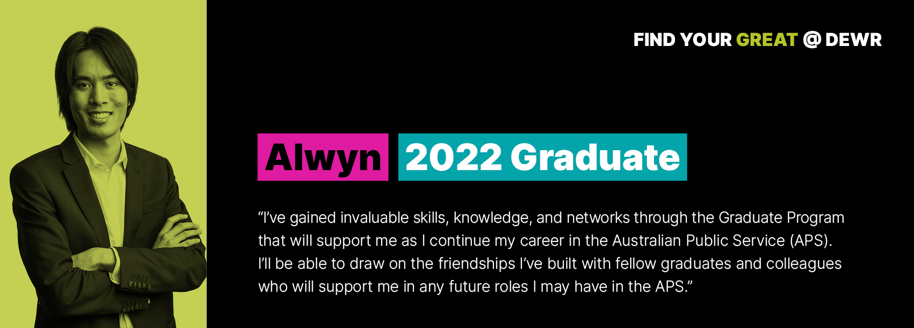 Find your great at DEWR – Alwyn, 2022 Graduate
