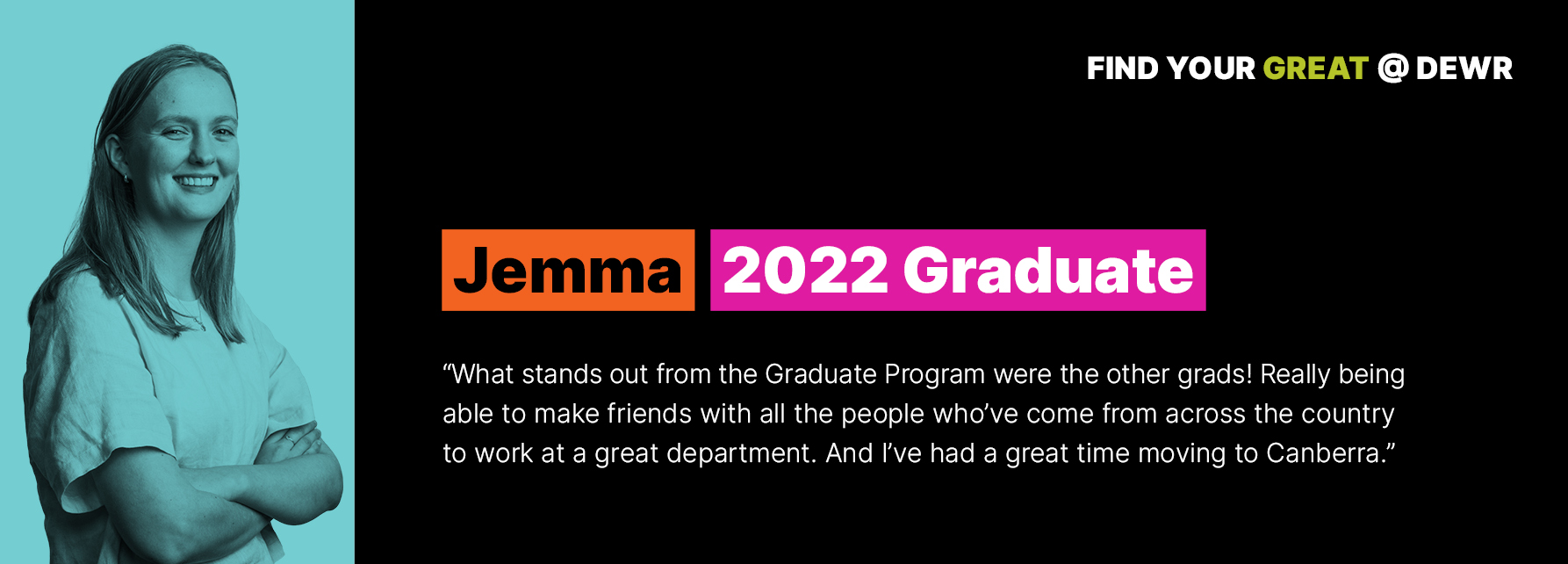 Find your great at DEWR – Jemma, 2022 Graduate