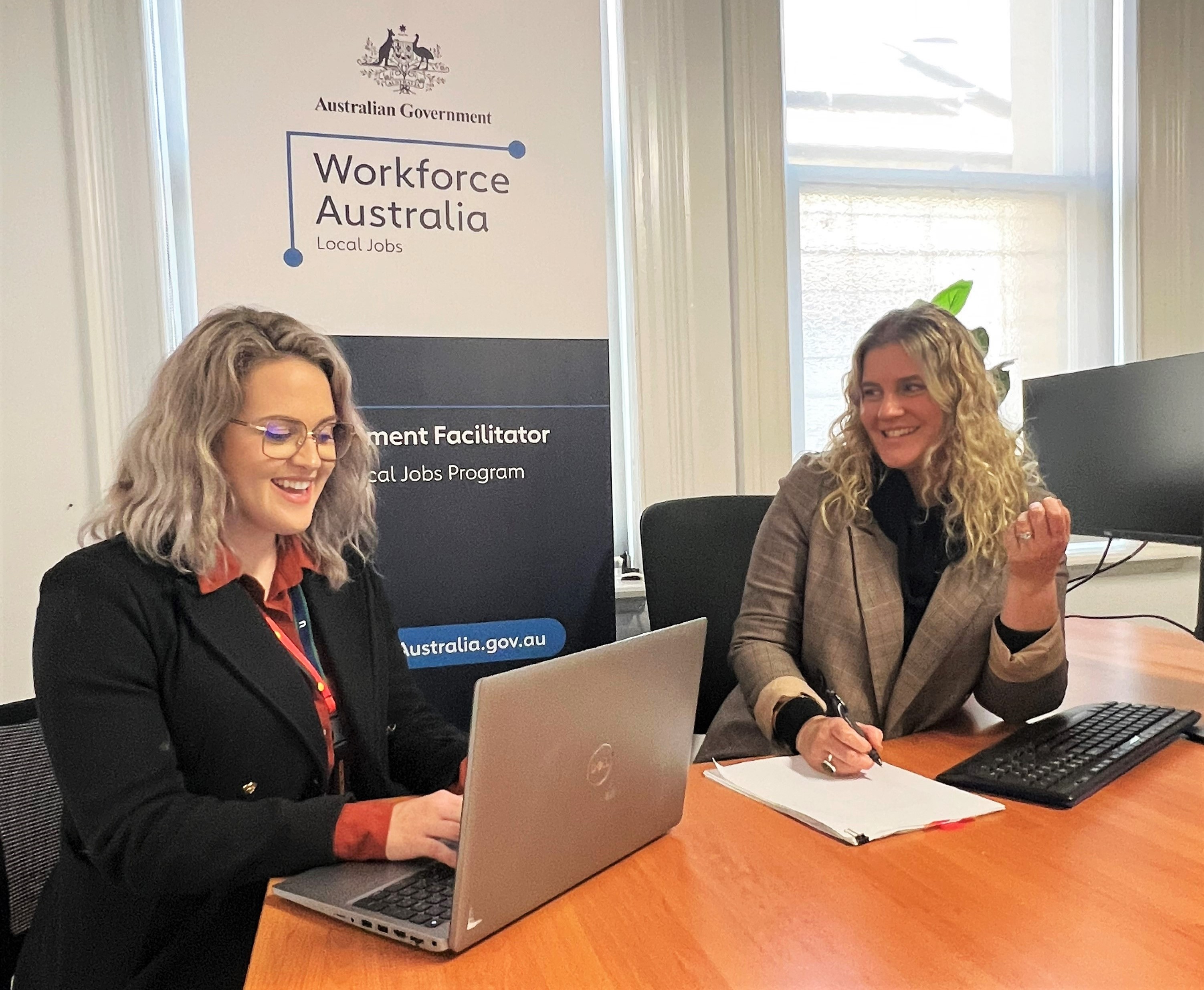 Employment Facilitator Angela with Support Officer Natalie