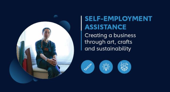 Self-Employment Assistance – Creating a business through art, crafts and sustainability.
