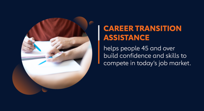 Career Transition Assistance helps people 45 and over build confidence and skills to compete in today's job market.