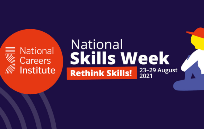 National Careers Institute logo next to: Rethink Skills! National Science Week 23-29 August