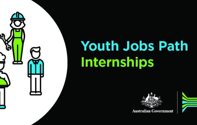 Youth Jobs Path Internships shows four people in different roles