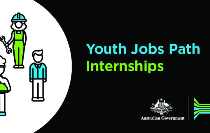Youth Jobs Path Internships shows four people in different roles