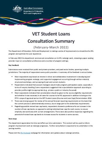 VSL Consultation Summary.pdf