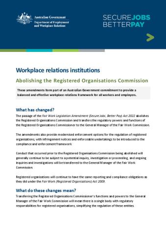 WR institutions - Abolishing the Registered Organisations Commission.pdf