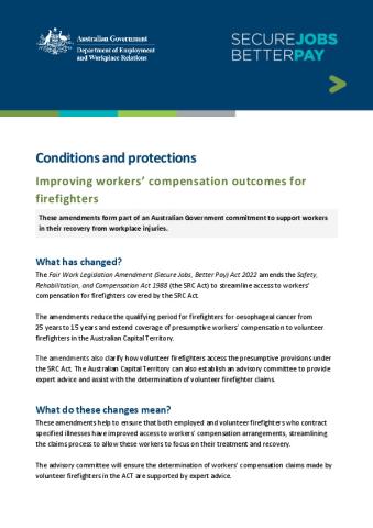 Workplace conditions and protections - Improving workers compensation outcomes for firefighters.pdf