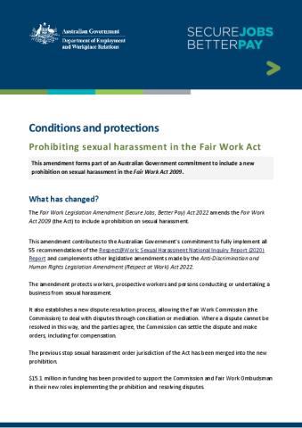 Workplace conditions and protections - Prohibiting sexual harassment in the Fair Work Act.pdf
