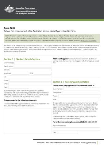 1285 - School Pre-endorsement Form - Apr 2023.pdf