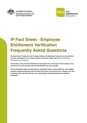 IP Fact Sheet - Employee Entitlement Verification Frequently Asked Questions.pdf