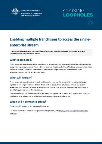 Franchisee access to single enterprise bargaining.pdf