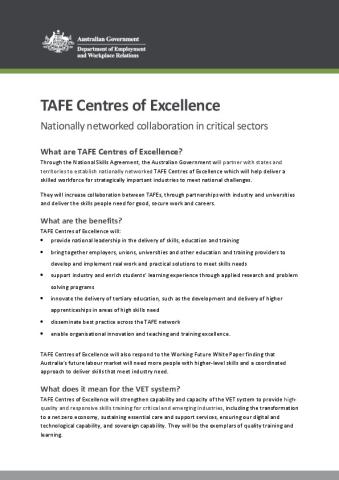 D23 4460182  231016 FINAL O CONNOR Fact Sheet_NSA - Centres of Excellence.pdf