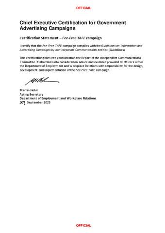 Signed certification Fee-Free TAFE campaign.pdf