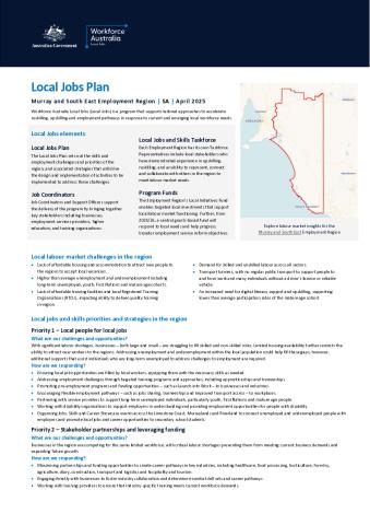 Murray and South East SA - Local Jobs Plan - April 2025.pdf
