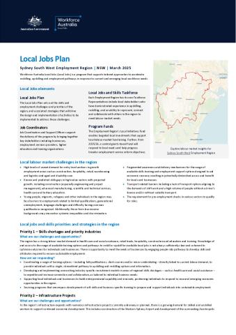 Sydney South West - Local Jobs Plan - March 2025.pdf