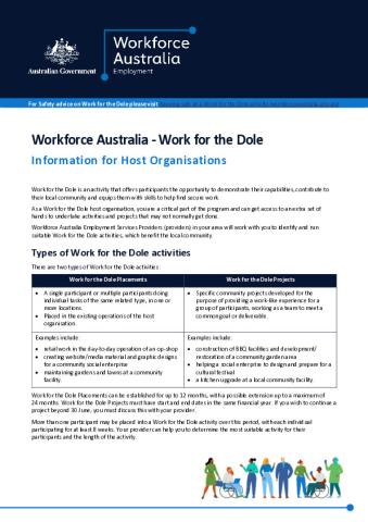 Work for the Dole - Information for Host Organisations (Updated).pdf