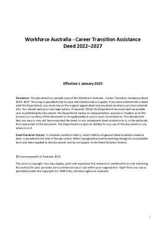 Workforce Australia - Career Transition Assistance Deed 2022-2027 inc GDV 4 (effective 1 Jan 2025).pdf