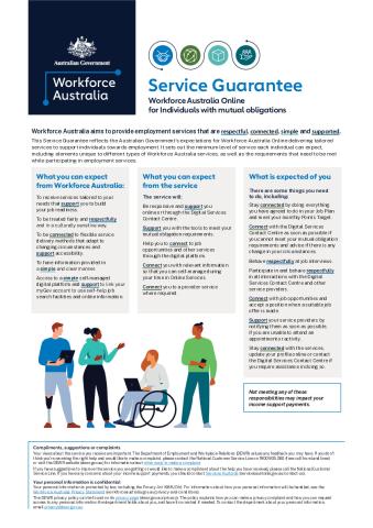Workforce Australia Online for Individuals service guarantee (PDF 185KB).pdf