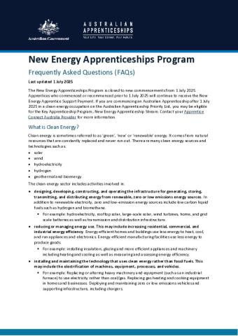New Energy Apprenticeships Program_FAQ 1 July 2025.pdf