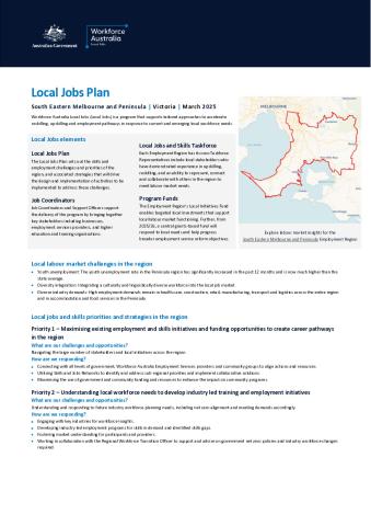 South Eastern Melbourne - Local Jobs Plan - March 2025 - FINAL.pdf