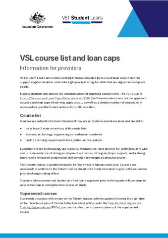 VSL course list and loan caps.pdf