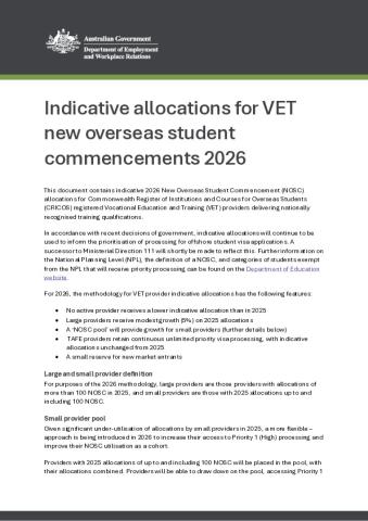 Indicative allocations for VET new overseas student commencements 2026.pdf
