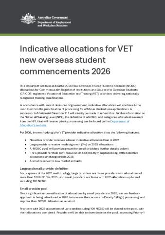 Indicative allocations for VET new overseas student commencements 2026.pdf