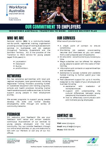 National Joblink - Transition to Work- Service Delivery Plan - Employer.pdf