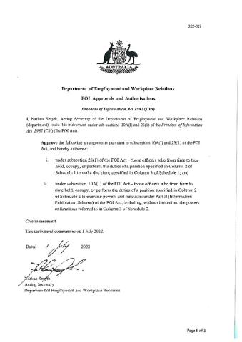 D22-027 - DEWR FOI Approvals and Authorisations.pdf