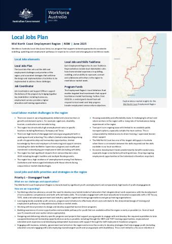 Mid North Coast - Local Jobs Plan - June 2025 - Final.pdf