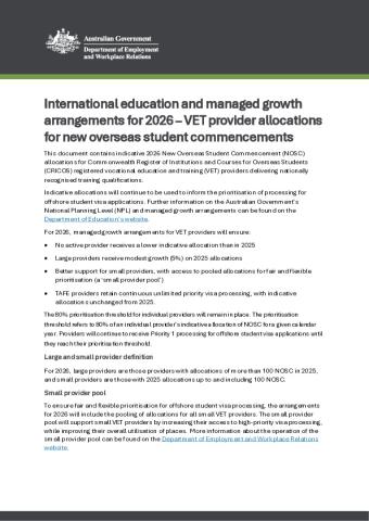 Factsheet - Managed Growth 2026 and VET Provider Allocations.pdf