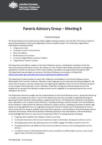 Parents Advisory Group - Communique - Meeting 8.PDF