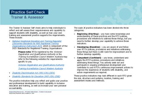 Supporting Resources - Practice Self-Check - Trainer and Assessor.pdf