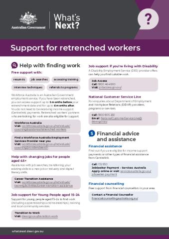 Whats Next - Retrenchment Support - Information for employees.PDF