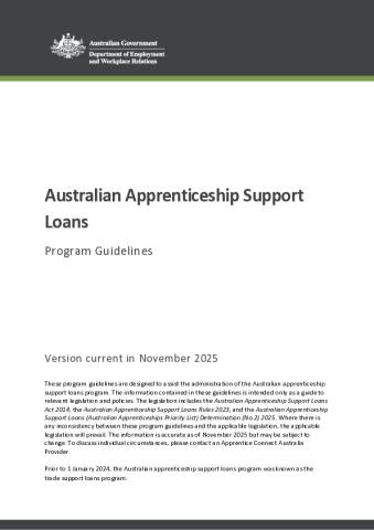 Australian Apprenticeship Support Loans Program Guidelines - December 2025 - FINAL.pdf