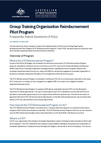 Group Training Organisation Reimbursement Pilot Program FAQs - 1 January 2026.pdf