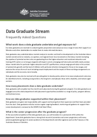 DEWR Graduate Program - Data Stream FAQ .pdf