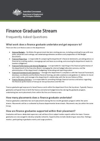 DEWR Graduate Program - Finance Stream FAQ (1).pdf