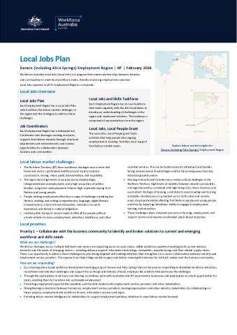 Darwin (including Alice Springs) - Local Jobs Plan - October 2025 - FINAL.pdf