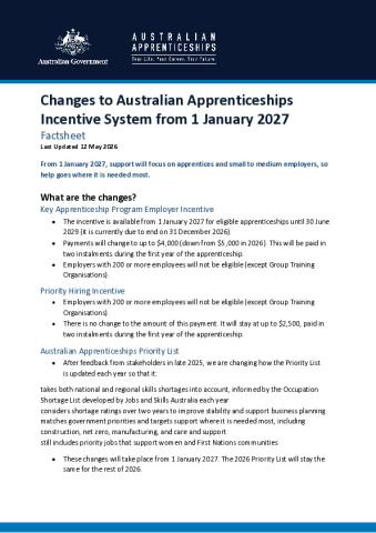Australian Apprenticeships Incentive System Budget 2026 Factsheet.pdf