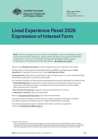 Employment Services Lived Experience Panel EOI form.pdf