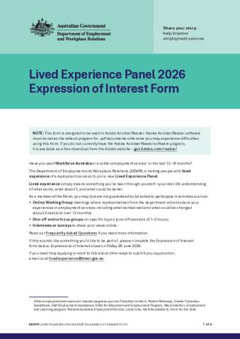 Lived Experience Panel EOI 2026.pdf