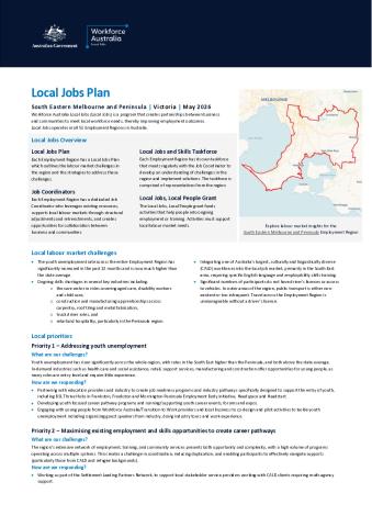 South Eastern Melbourne and Peninsula - Local Jobs Plan - May 2026.pdf