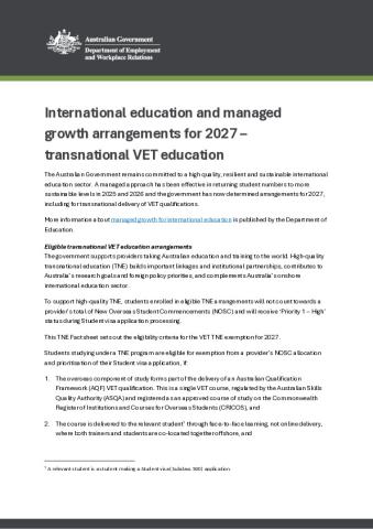 Factsheet - Managed Growth 2027 and TNE Arrangements.pdf
