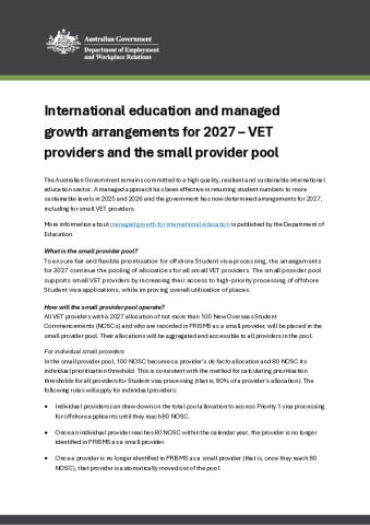 Factsheet - Managed Growth 2027 and VET Small Provider Pool.pdf