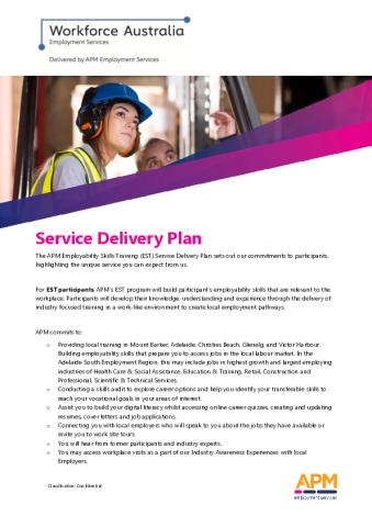 EST Service Delivery Plan - SA - Adelaide South - Serendipity (WA) Pty Ltd (APM) (Participant).pdf