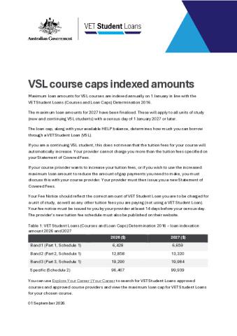 Attachment B - Students - VSL course caps indexed amounts.pdf
