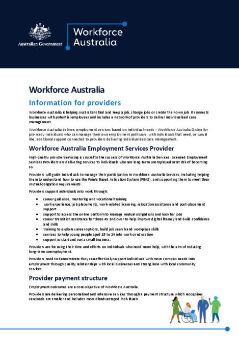 Workforce Australia - Providers factsheet.pdf